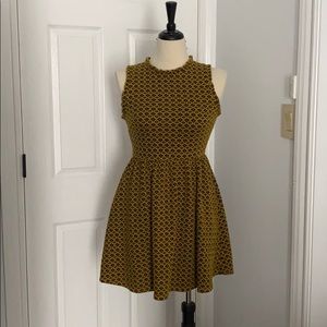 Frill neck and sleeve mini dress
